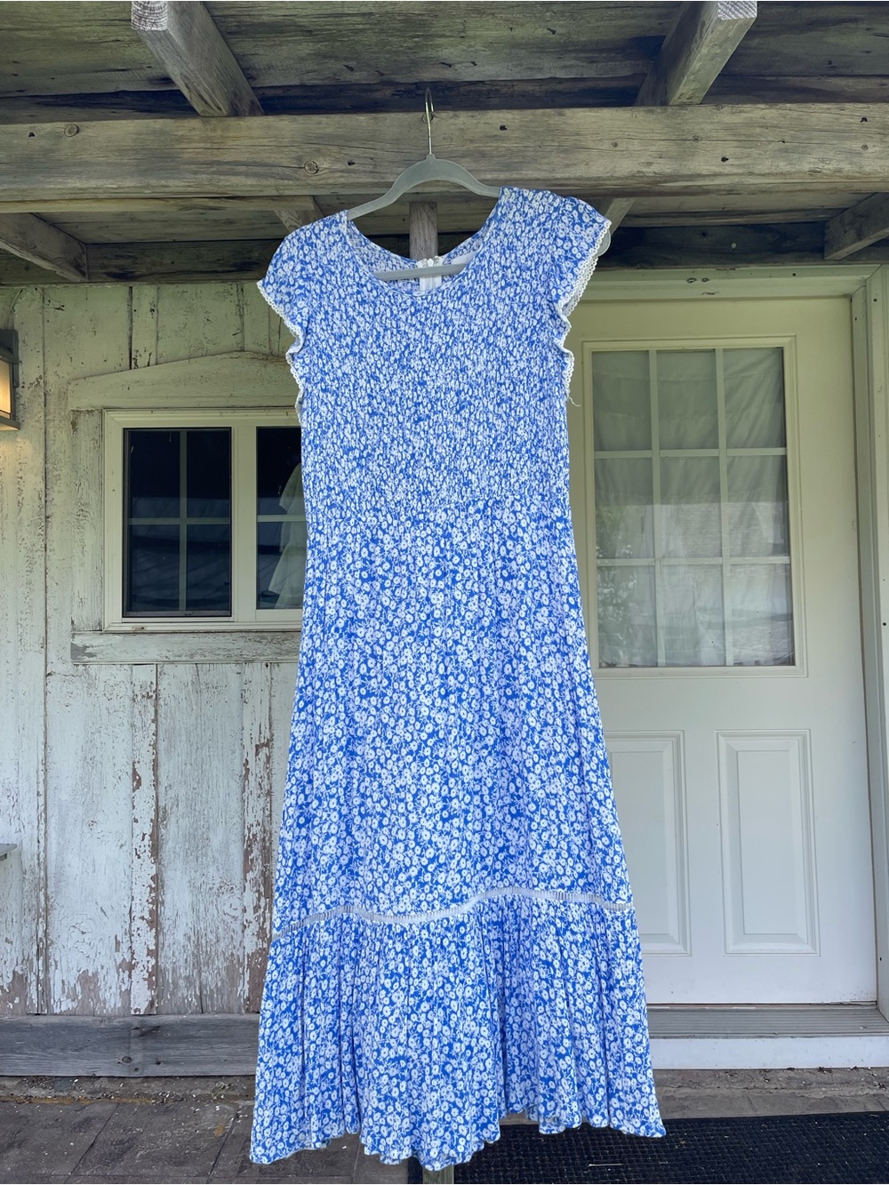 Lost + Wander Blue Floral Dress, size L, Women’s